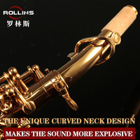 Manufacturer Wholesale Retail Popular Grade Curved Gold Lacquer by Electrophoresis Coating A1Bb Soprano Saxophone