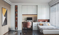 Ensemble de chambre à coucher de luxe en tatami français et système de dressing intégré, panneau écologique vert
