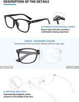 Offre Spéciale – Lunettes Classiques Homme Femme Montures Carrées Anti-Lumière Bleue – Lot de 2 Paires – Montures Optiques