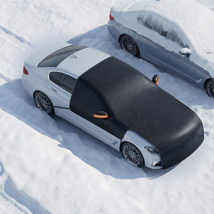 Housse de pare-brise de voiture épaissie 3 mil en tissu Oxford imperméable, anti-givre, protection solaire, demi-housse pour vitres - Product Image 4