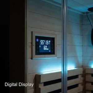 Sauna avec technologie de chauffage au carbone avancée, pour 4 personnes, avec porte-revues intégré et crochets à serviettes inclus - Product Image 2