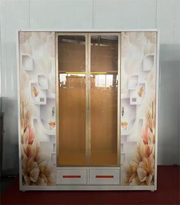 Armoire de chambre à coucher personnalisée penderie en métal organisateur de vêtements placard porte en verre armoire de rangement placard meubles de salon - Product Image 4