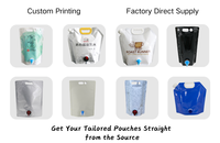 Doypack personnalisé 32/96/160oz sac de boisson pochette debout avec Valve Vitop BIB sac dans une boîte de vin pour l'eau lait café distributeur de vin