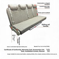 Banc 4 places de taille personnalisable, dossier inclinable à 180 degrés pour se transformer en lit, pour modification de camping-car, fourgonnette, caravane, bus