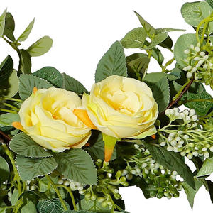 Guirnalda de Flores de Rosa de Seda Realistas para Decoración de Arcos de Boda, Fiestas y Hogar, Guirnalda Colgante de Flores Artificiales y Eucalipto - Product Image 4