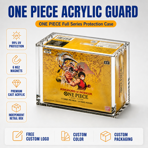 Boîte de présentation en acrylique OP-04 One Piece Booster Box avec couvercle magnétique, protection UV à 99 %, Kingdoms of Inteigue One Piece Card Game - Product Image 1