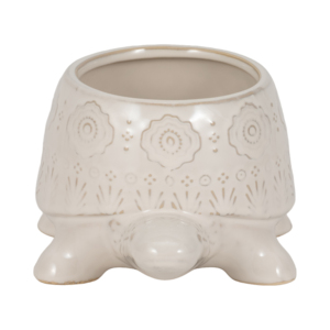 Vaso in ceramica a forma di tartaruga con design testurizzato per piante da interno, vaso decorativo per fiori - Product Image 4