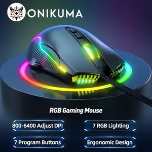 ONIKUMA CW905 mouse para jogos com fio, mouse de computador com luz de jogo e máquina de som para laptop e PC