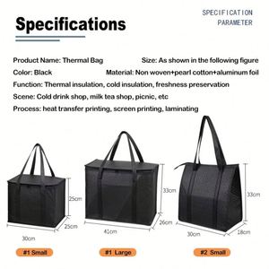 Bolsa Térmica para Entrega de Alimentos con Logotipo Personalizado, Bolsa Reutilizable Aislada de Tela No Tejida con Lámina de Aluminio - Product Image 3