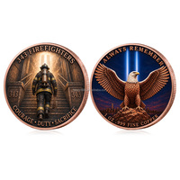 Pièce de monnaie commémorative personnalisée 1OZ .999 en cuivre fin, pièce de défi colorée en souvenir de 9/11