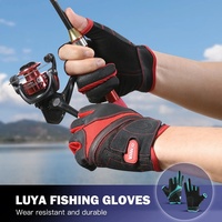 Gants de pêche fins et respirants Vilico modèle A0126 pour hommes, en polyamide, à trois doigts coupés, antidérapants, pour l'été et la protection solaire