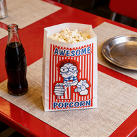 Sac à popcorn de cinéma personnalisé avec logo, sac en papier à ouverture supérieure, emballage de collations à emporter, impression de logo personnalisée