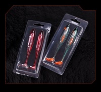 2 pièces/sac Nouveau design 12,5 cm 10g Leurre de pêche à queue fourchue en plastique souple, Leurre nageur, Leurre pour poisson-épingle
