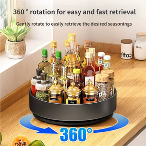 Étagère <span class=keywords><strong>d</strong></span>'<span class=keywords><strong>angle</strong></span> multifonctionnelle en acier au carbone pour cuisine, support rotatif pour épices, huile, sel, sauce, vinaigre, organisateur <span class=keywords><strong>d</strong></span>'assaisonnements - Product Image 2