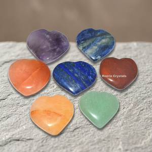 Ensemble de cristaux Rozrin pour la guérison des chakras, en forme de cœur, pierres précieuses polies, pierres naturelles, thème amour, cadeau artisanal décoratif pour la Saint-Valentin - Product Image 3