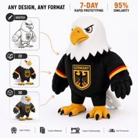 Peluche Aigle de l'Allemagne 2028, personnalisée, style européen, pour le football, vente en gros, OEM ODM, jouet en peluche, mascotte de football, cadeau pour les fans