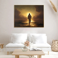 Peinture à l'huile originale Jésus-Christ marchant sur l'eau Art mural religieux chrétien avec décoration murale sur toile imprimée mate
