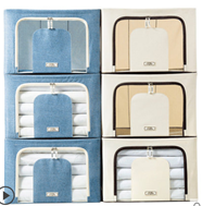 Boîte de rangement pliable multifonctionnelle en denim Oxford bleu de haute qualité, imperméable, pour la maison - Grande vente