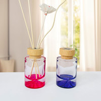 Flacon en verre cylindrique de 100 ml pour parfum cosmétique aromathérapeutique sans flamme, scellé au bouchon, couleur personnalisée, sur mesure, 100 pièces