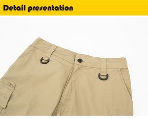 Pantalones Cargo Tácticos para Hombre, Corte Recto, Cintura Media, Secado Rápido, Lona Anti-Pilling, Lavado a la Piedra, Cierre de Cremallera, Estilo Workwear, Múltiples Bolsillos - Product Image 6