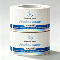 Étiquettes laser holographiques argentées personnalisées assorties aux boîtes pour flacons de peptides 3ml/5ml/10ml, résistantes à l'eau, à la chaleur et à haute viscosité, pour produits alimentaires