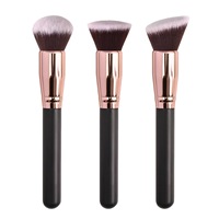 Pinceau professionnel Gambur pour le visage, poudre de contour, maquillage, poignée en bois confortable, poils synthétiques, pinceau pour fond de teint
