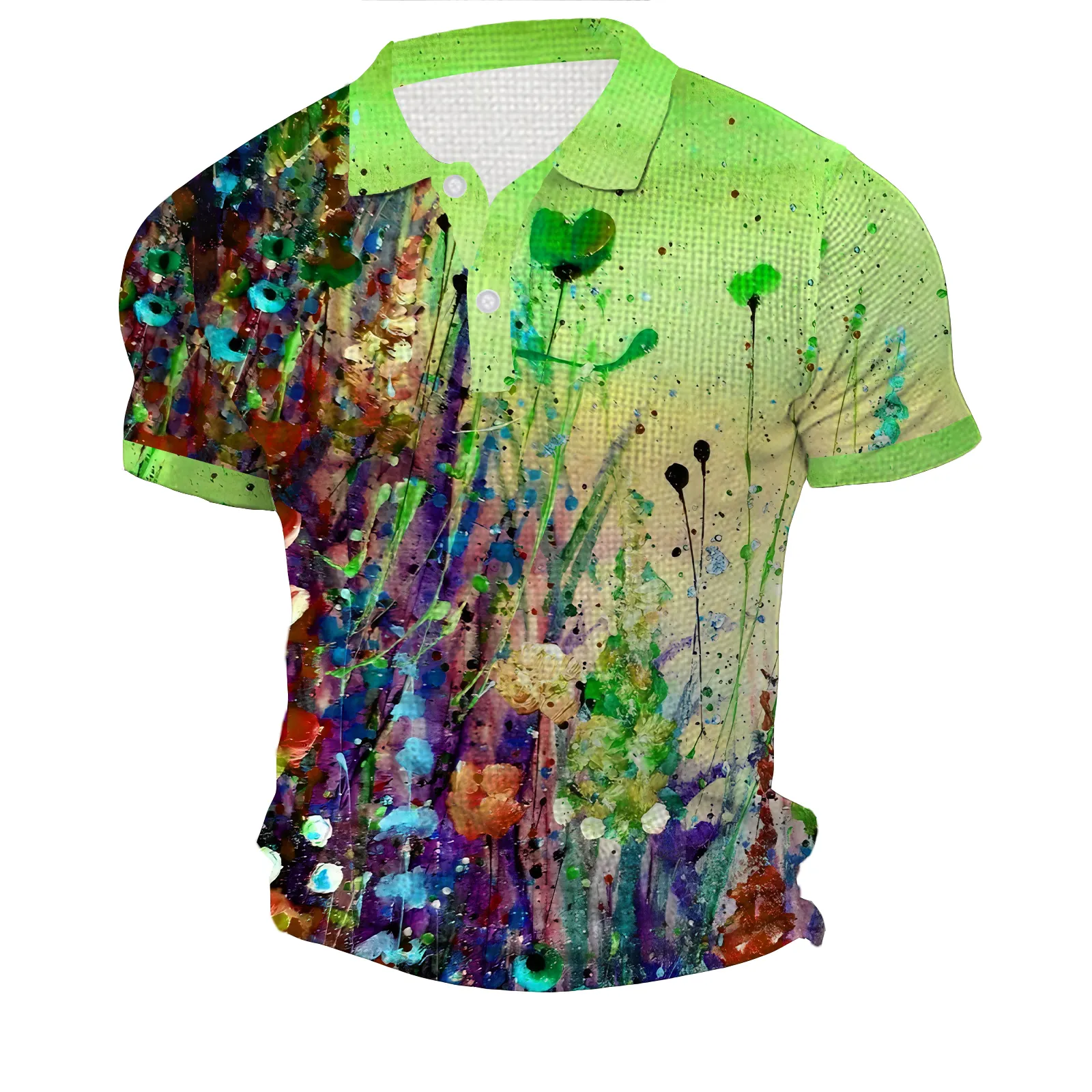 남자의 사용자 정의 3D 반팔 골프 의류 독특한 힙합 스타일 통기성 폴로 티셔츠