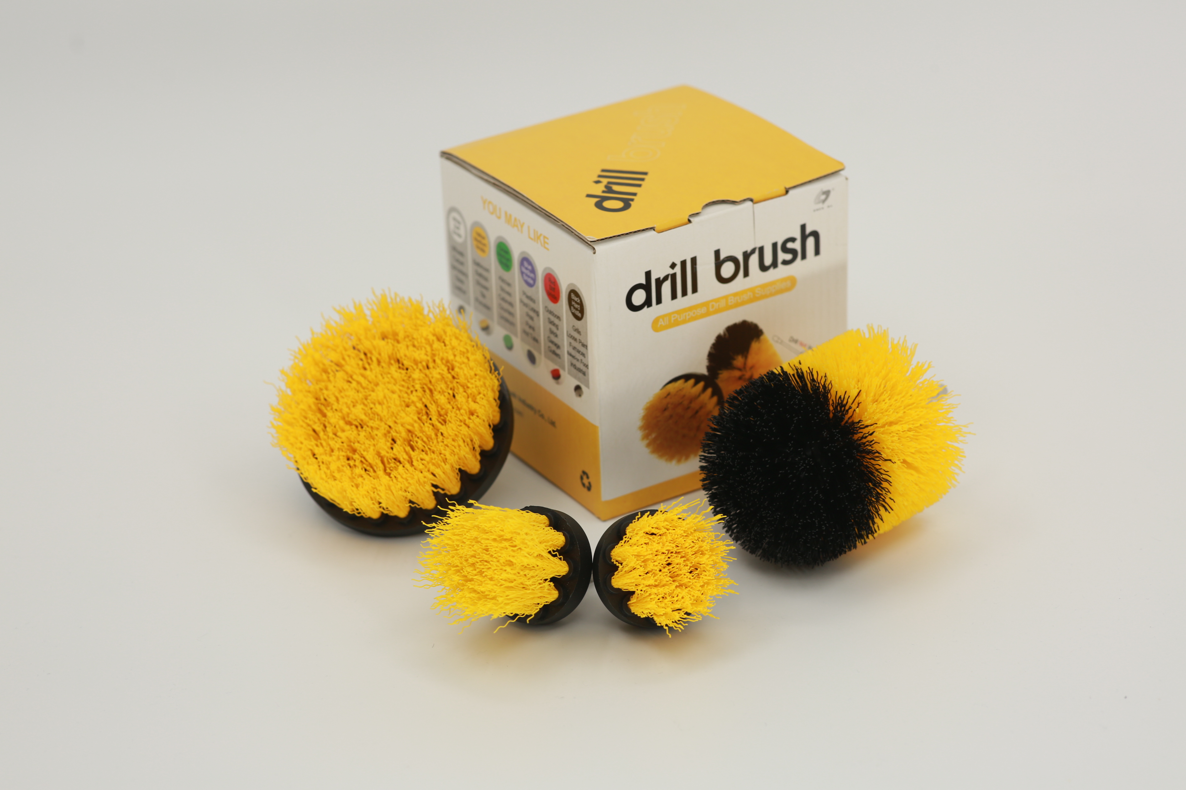 4pcs Nylon PP Drill Cleaning Brush Set Wheel Cleaning Brush
