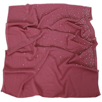 Vente en gros de foulards en mousseline de soie de haute qualité pour femmes, voiles de mode malaisienne, hijab, avec strass solides et broderie à chaud, style Dubaï