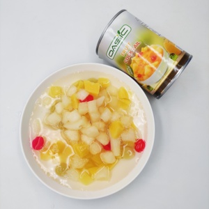 Özel Marka Yeşil Göl Konserve Karışık Meyve Kokteyli Şeftali Ananas Kiraz Armut ve Greyfurt Şurubu ile - 3 Yıl Raf Ömrü 3000g - Product Image 2