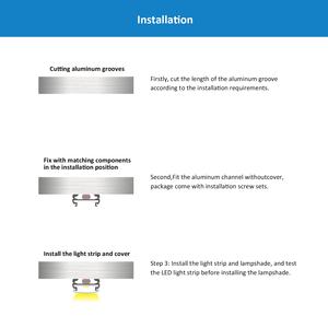 Led striscia di luce diffusore in alluminio canale 074 mensola illuminazione a forma di <span class=keywords><strong>U</strong></span> sistema di canali in alluminio - Product Image 4