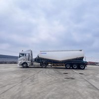 Semi-remorque citerne à ciment en vrac TANDA haute efficacité 100T en acier/aluminium pour usage en construction, camion lourd, remorque à ciment en vrac sec