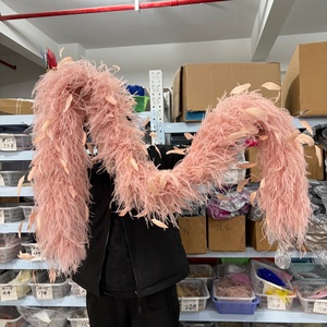 Boa de Plumas de <span class=keywords><strong>Avestruz</strong></span> Teñidas a Medida de Alta Calidad, 6, 8, 10, 12, 15 Capas, 2 Metros, Plumas de Gallo, Accesorio para Disfraces, Fiestas y Bodas - Product Image 1