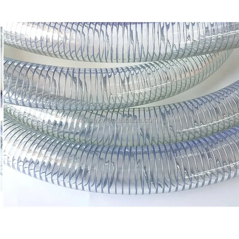 pvc spring steel wire soft hose good flexible for water delivery 50mmx50m