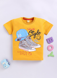 T-shirt en coton imprimé style skate pour enfants, manches courtes décontractées pour garçons, tenue d'été douce, respirante et confortable pour le quotidien - Product Image 3