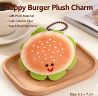 Porte-clés en peluche créatif en forme de dessin animé alimentaire, accessoire polyvalent pour filles, pendentif décoratif pour sac à dos, petit jouet, emballage individuel