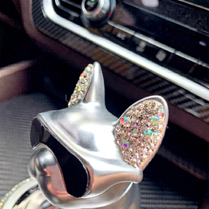 Diffuseur d'air de voiture en alliage serti de diamants, couleur bleu argenté, à évaporation naturelle, pour la décoration intérieure de voiture - Product Image 4