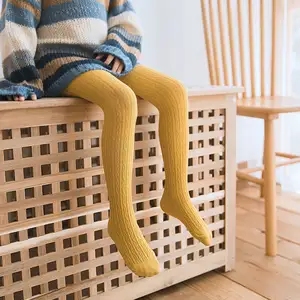 Collant per ragazze calze lavorate a maglia in cotone invernale per bambini collant solidi per bambini 2-8 anni calzini per bambini con torsione della pasta