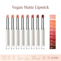 Rouge à lèvres mat longue tenue de votre marque, tube argenté, personnalisé, non collant, waterproof, végétalien, baume à lèvres à marque privée