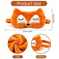 Coffret cadeau : Bouillotte 2000 ml avec housse en peluche et masque de sommeil en peluche renard pour le voyage, logo personnalisé