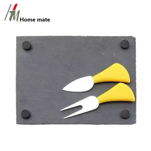 Étiquettes cadeaux en <span class=keywords><strong>ardoise</strong></span> naturelle 22x16cm, plateau à fromage rectangulaire en <span class=keywords><strong>ardoise</strong></span> avec couteau et fourchette à fromage en acier inoxydable - Product Image 4
