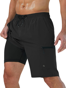 Shorts de bain cargo pour hommes à séchage rapide, respirants, résistants à l'eau, avec taille élastique, pour la plage, le surf et l'entraînement, été et activités de plein air - Product Image 2