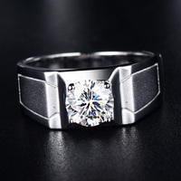 Bague minimaliste ronde en moissanite, argent sterling 925, sertie à griffes, plaquée rhodium, pour elle, cadeau