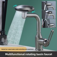 Yaratıcı uzay gemisi İşlevli sıcak ve soğuk havza musluk ucuz banyo yıkama lavabo musluğu seramik vana çekirdek ile