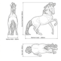 Decoración de Jardín, Estatua de Caballo de Cobre Fundido Sólido para Exteriores, con Pose Majestuosa, Escultura de Animal de Jardín de Gran Tamaño