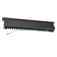 Panel de Conexión Ethernet CAT 6 CAT6 UTP de 19 Pulgadas 1U con 24 Puertos DIN y Conector Keystone RJ45
