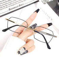 Lunettes de lecture anti-lumière bleue de haute qualité en gros, unisexe, petit rectangle, demi-cerclées, photochromiques, monture noire