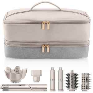 Sac de rangement portable en cuir PU imperméable et tendance pour sèche-cheveux et fer à boucler, avec fermeture éclair, idéal pour coiffeur - Product Image 1