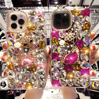 Étui de téléphone portable de luxe antichoc en TPU+PC avec motif renard scintillant pour 6 7 8 X XR XS 11 12 13 14 15 16 sans support