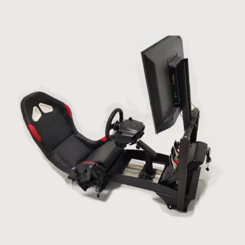 Car Driving Training Racing Simulator With Chair Pedal Steering Wheel Gears Shifter Base
